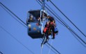 Koelner Seilbahn Gondel blieb haengen Koeln Linksrheinisch P415